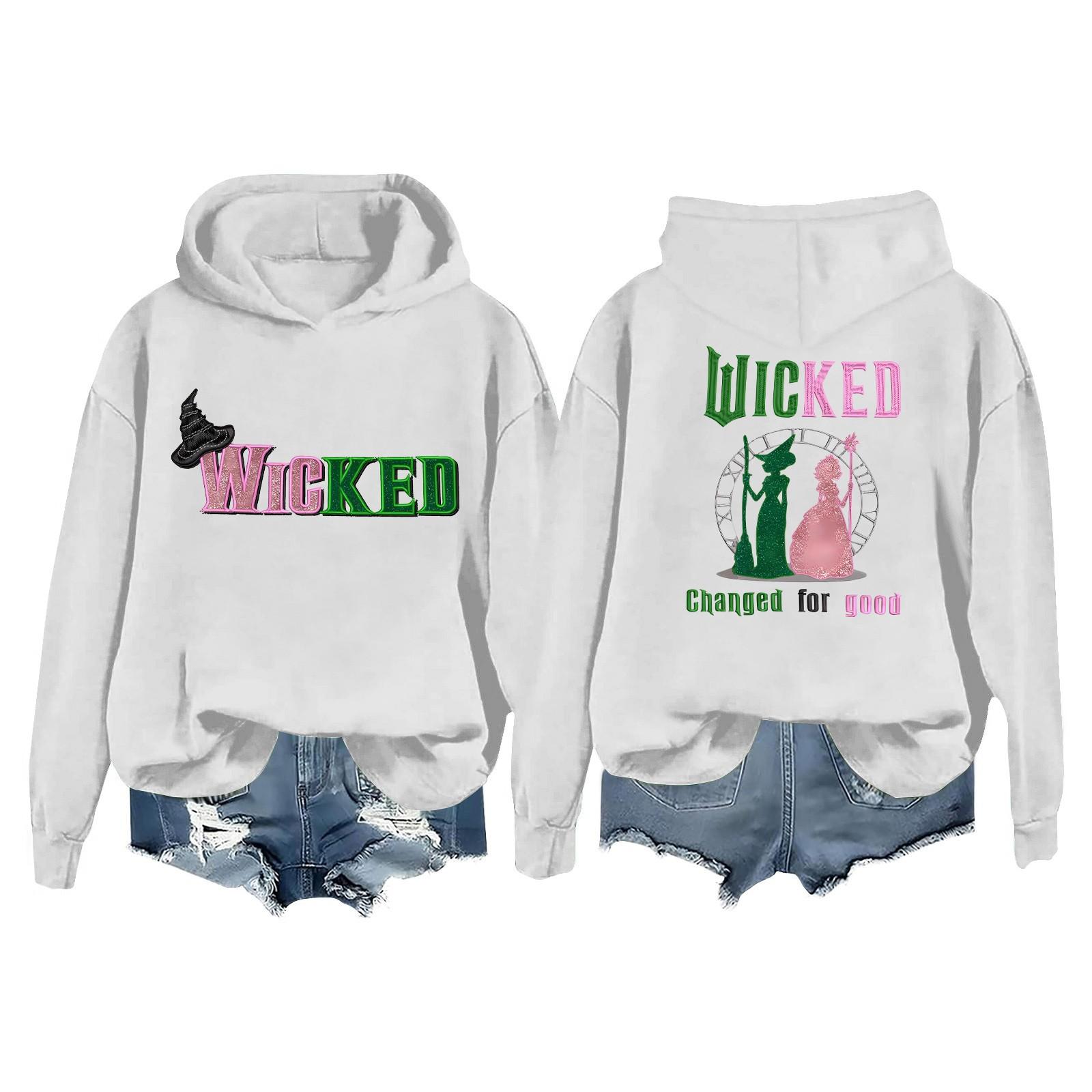 

Женская повседневная толстовка с длинным рукавом и принтом Bad Witch XL