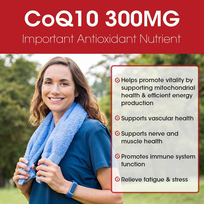 Coenzyme Q10, soybean oil, bovine gelatin, glycerol, Heart Health Supplements, 300mg