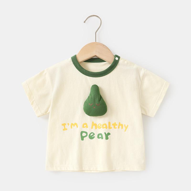 

Повседневная футболка с короткими рукавами, летние летние топы с половиной рукавов для маленьких мальчиков и девочек 120cm