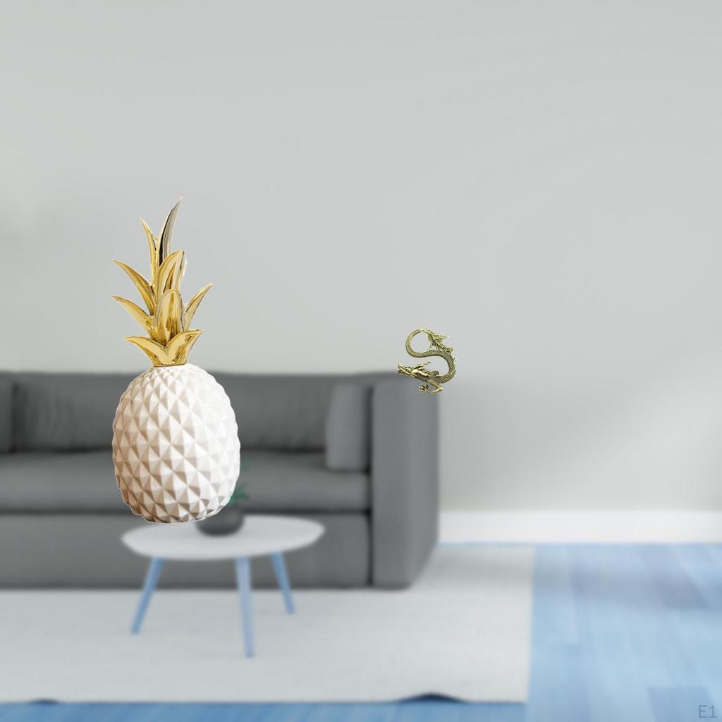 Pineapple Decorative Sculpture Artificial Figurine Ornament for Bedroom Bookshelf Tabletop Mini Tea