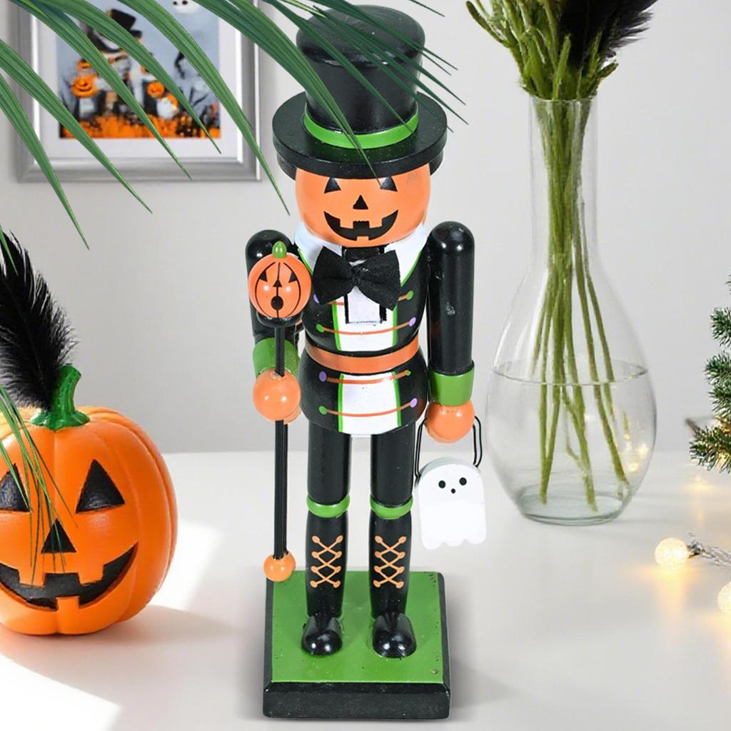 Halloween Wooden Nutcracker Wooden Nutcracker Figures Holiday Decor Goody Bag Fillers Spooky Decor Figurine for Home Display