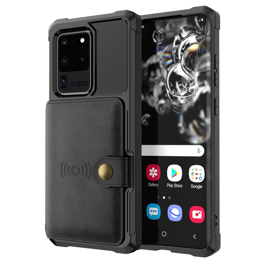For Samsung Galaxy S20 Ultra S10 S9 Plus S10e Credit Card Case PU Leather Flip Wallet Cover with Photo Holder Hard Back Cover