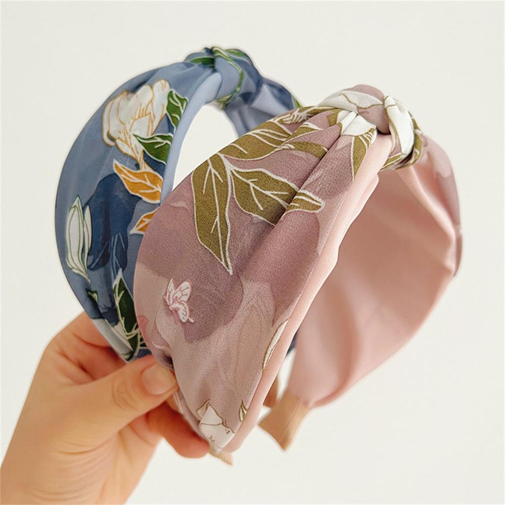 Fabric Knotted Wide Headbands For Women Girls Headwear Vintage Flower Head Bands Female Hair Bands Head Hoop Hair Accessories