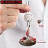 2D Flat Acrylic Playful Keychain Perfect Gift Simple Key Ring Car Home Keys Knitted Yarn Ball Pattern Novelty Key Holder