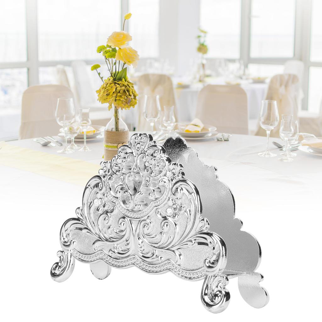 Napkin Holder European Metal Hollow Flower Pattern Paper Tissue Holder Freestanding Paper Napkin Dispenser