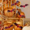 12 Pcs Halloween Bat Wall Sticker Decorations Large Hollow Out Bats Wall Decals for Wall Glass Mirror Living Room Decor