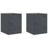 Nightstands 2 Pcs Anthracite 34.5 X 39 X 44 Cm Steel
