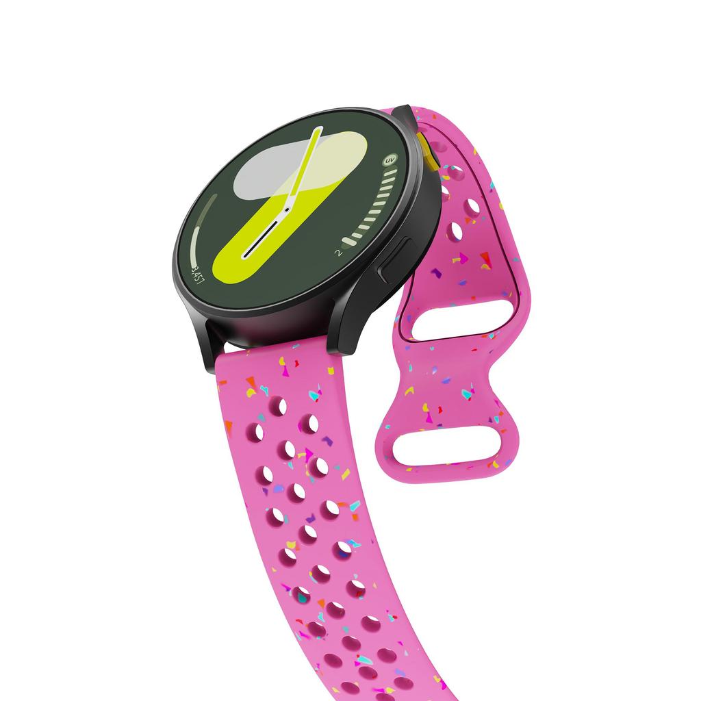20/22mm Round Hole Silicone Strap Suit for Samsung Watch Series In 20/22mm Width Eco-friendly Silicone Strap with Grainy Pattern