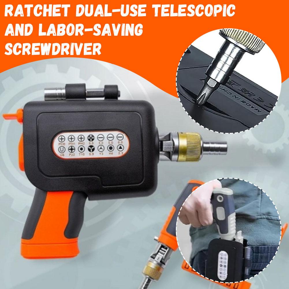 Multifunctional Bit Holder Ratchet Screwdriver With Ratchet And Dual Use Screwdriver Double Headed Mini Screwdriver Extendable