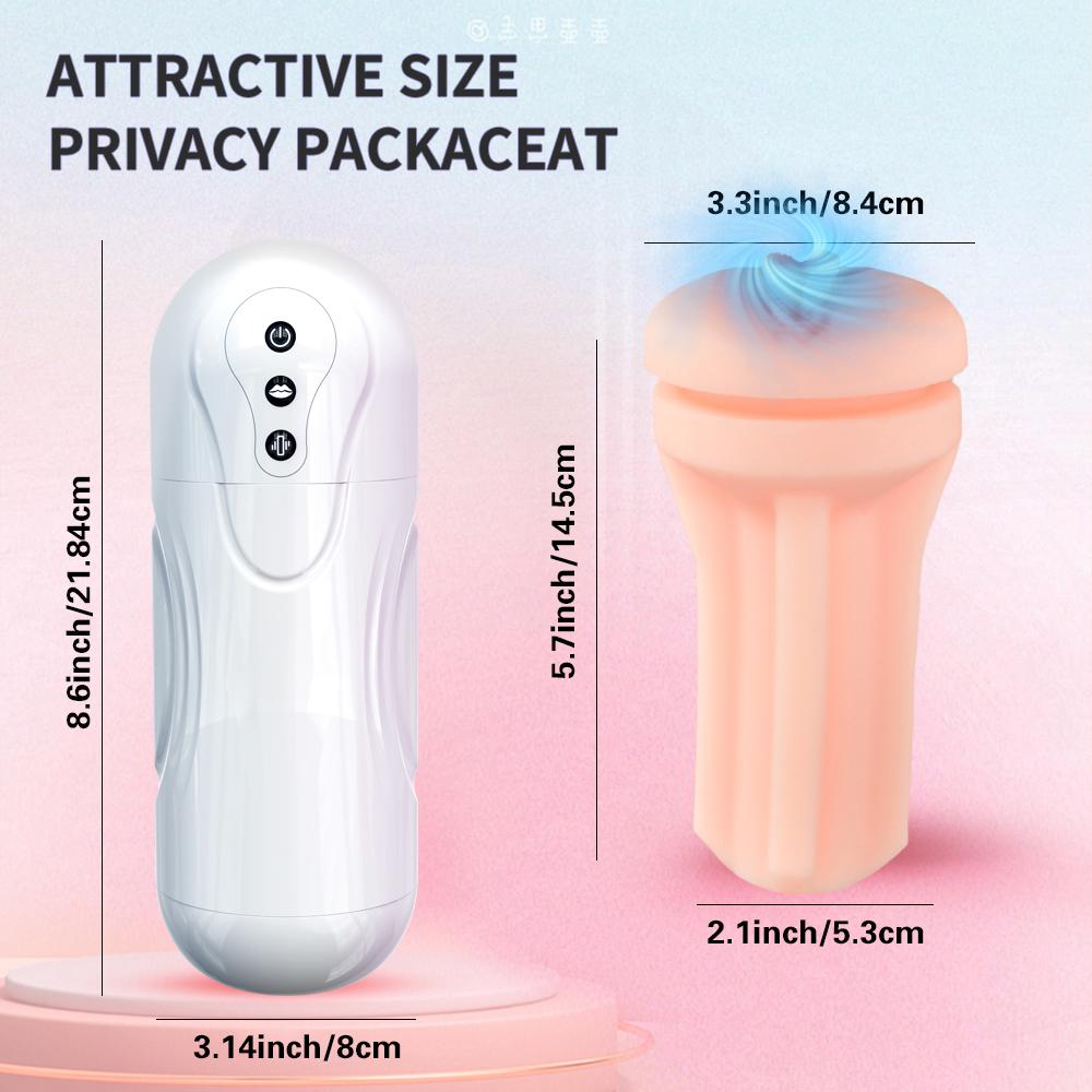 Automatic Male Sucking Vibration Masturbation Device 3D Simulation Vaginal Channel Penile Delay Training Device Adult Products
