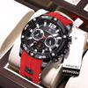 POEDAGAR Orologio da Polso da Uomo di Lusso Cronografo Sportivo Cinturino in Silicone Orologi Impermeabile Luminoso Data Orologio al Quarzo Moda