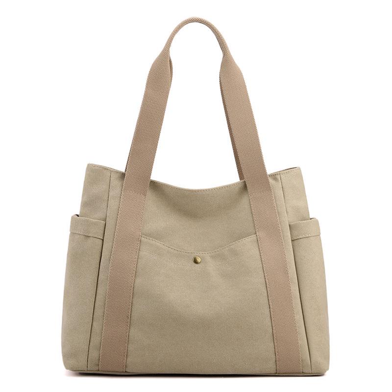 2025 Women's Large Canvas Tote: Fashionable, Artistic, and Simple Design with Single Shoulder Strap