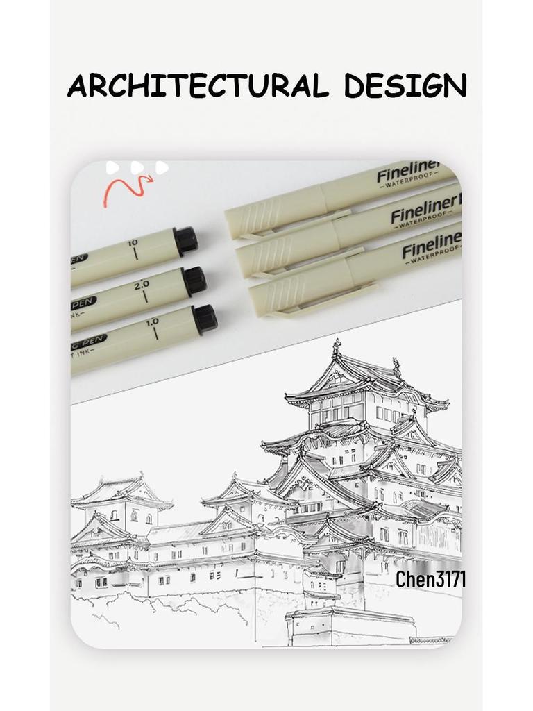 Fine-liner Waterproof Quick-Dry Needle Tip Pen Set for Children's Outlining & Drawing