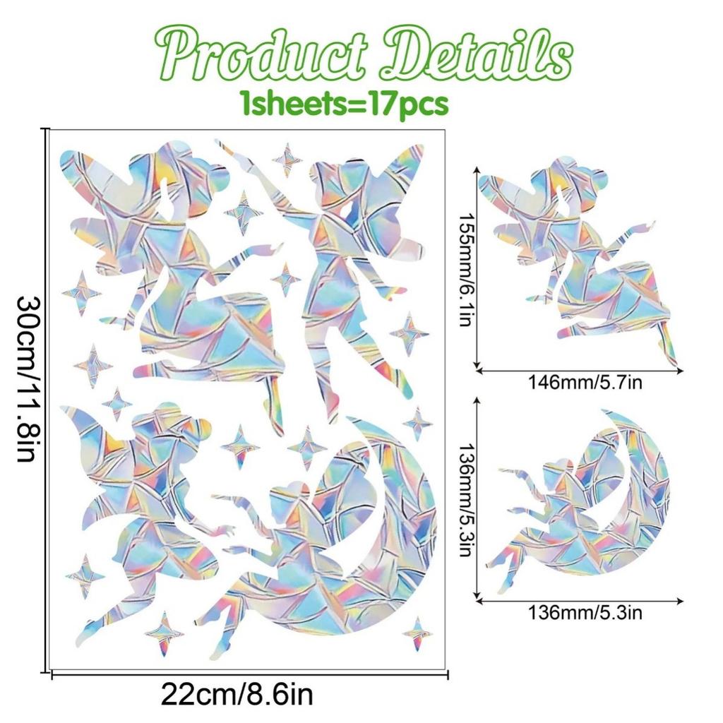 Christmas Windows Rainbow Prism Stickers Rainbow Film for Window Glass Clings Static Removable Suncatcher Decal Sticker
