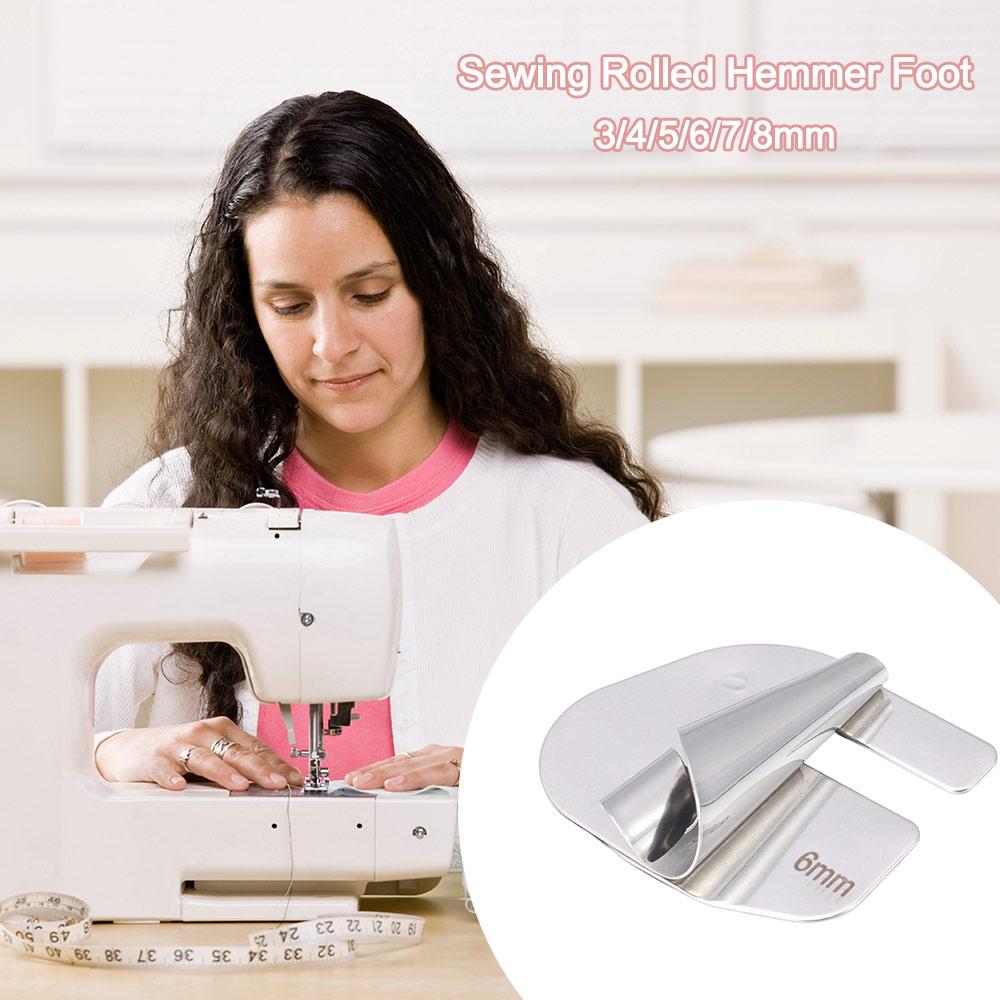 Steel Sewing Rolled Hemmer Foot 3mm-8mm Hemming Puller High Quality Narrow Rolled Hem  Home