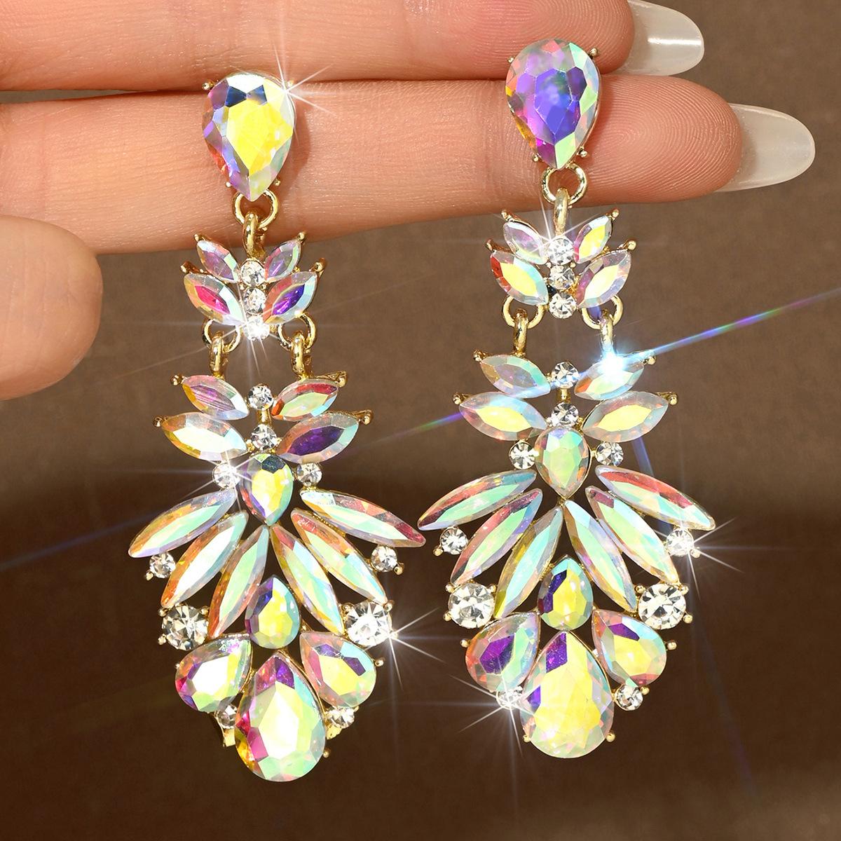 Модные Преувеличенные Серьги из Сплава с Бриллиантами Женские Длинные Многослойные Серьги с Кисточками