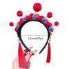 Tassel Beijing Opera Headband Pearl Tang Suit Hair Hoop Chinese New Year Headwear Girl Hair Accessories Plush Hanfu Headwear