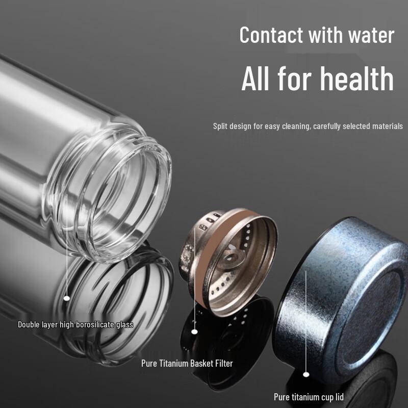 Quange Double-Wall Borosilicate Glass Tea Infuser Bottle