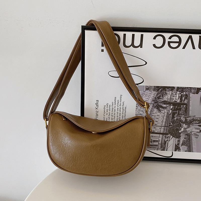 Retro High-end Underarm Bag Women's 2025 New Simple Dumpling Bag Versatile One-shoulder Crossbody Bag Drop-shipping