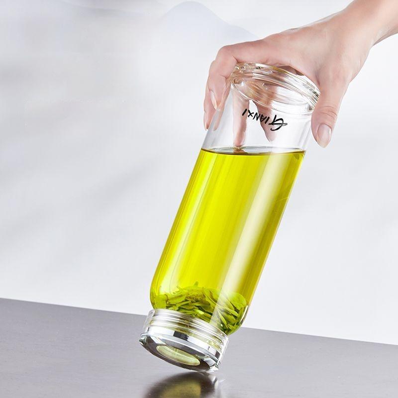 GIANXI Outdoor Travel Portable Cup High Temperature Resistant Large Capacity Glass Tea Cup With Tea Filter Water Separation