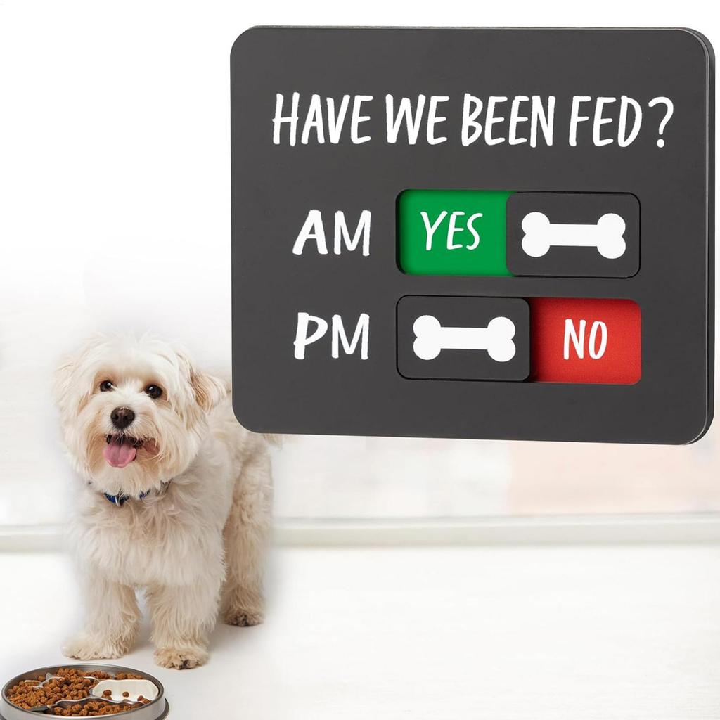 Dog Feeding Reminder Sign With Magnet, Pet Food T racker With Have We Been Fed Acrylic Pet Supplies Cat Feed Indication Charts