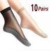 10Pairs Breathable Ultra-thin Silk Socks Anti-hook Ladies Breathable Sock Short Sock  Women