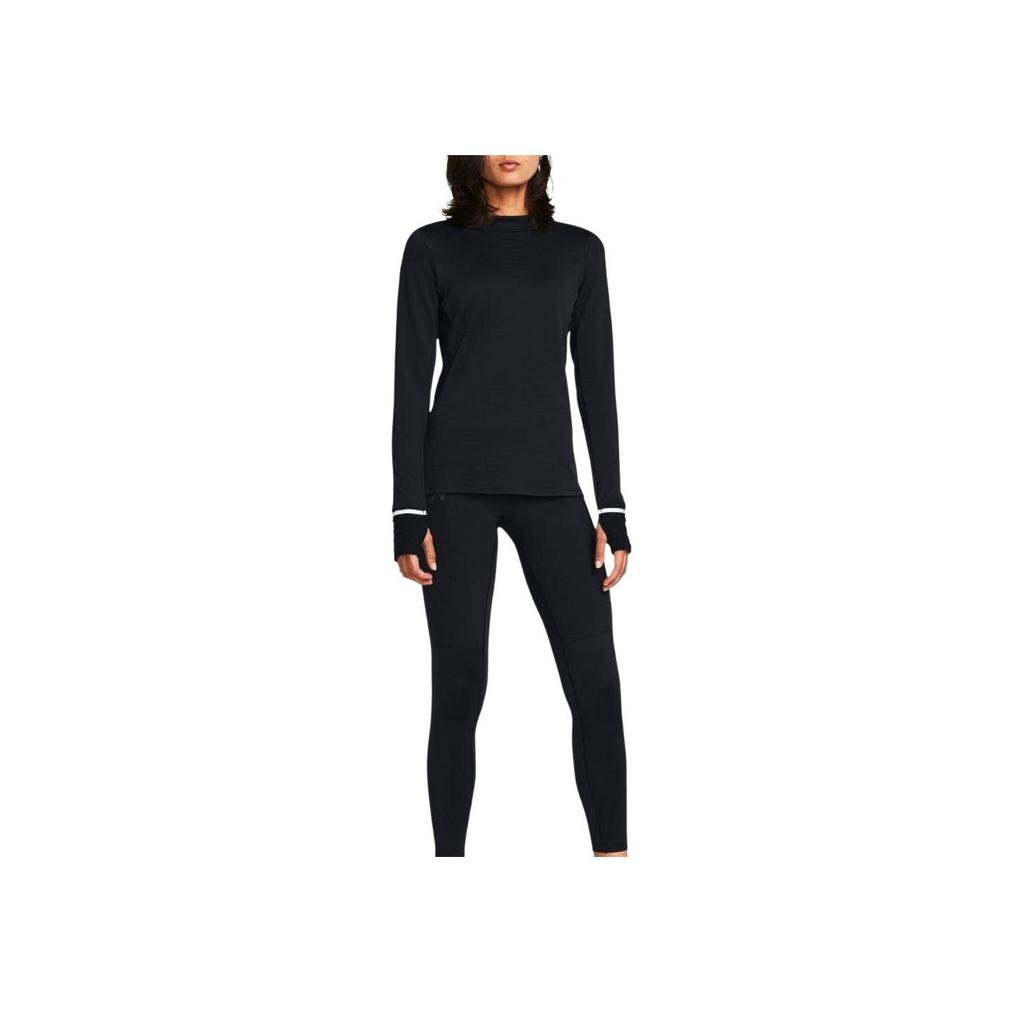 Under Armour Solid Color Long Sleeve Fitted Workout Top Women tops Black 1379343-001