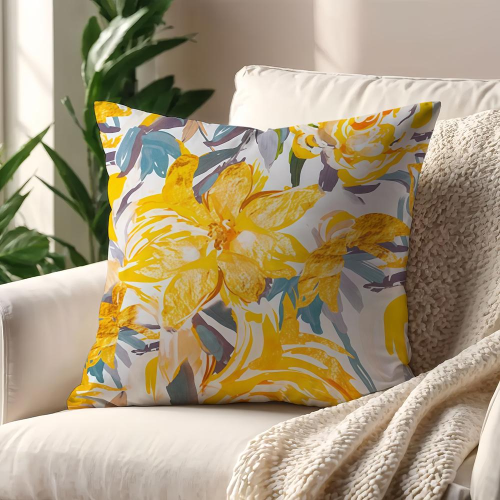 Gold Abstract Floral Pattern cushion cover For Pillow Printing Sofa Decoration Home Car Room Coffee ShopOffice Nordic Simplicity
