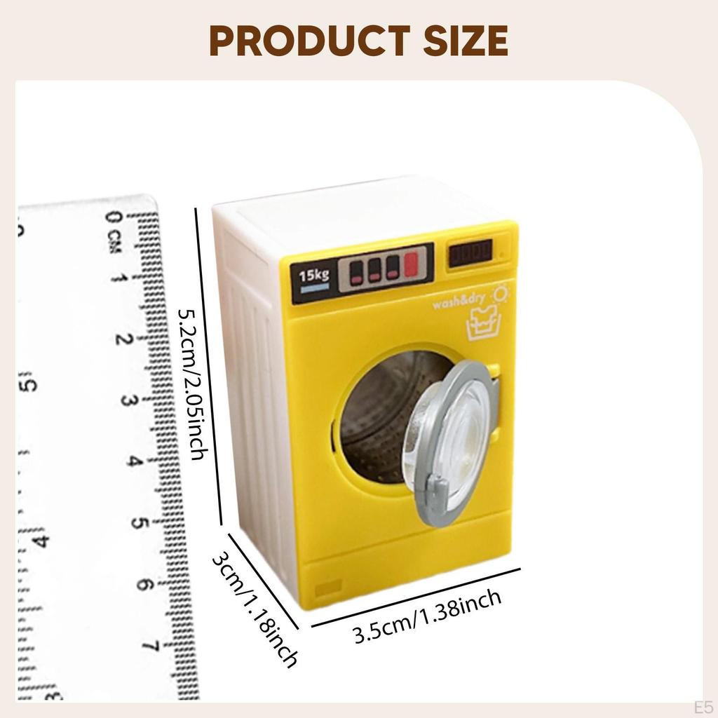 1/12 Washing Machine Toy Pretend Play Appliance Miniature Washer Model for Window Display