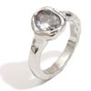 Elegant Zirconia Ring Irregular Shape Stainless Steel Ring Shiny Statement Ring  Daily Wear