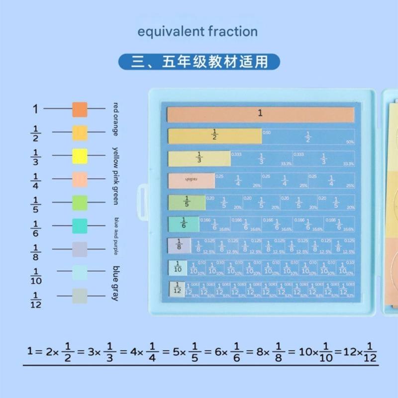 Wooden Magnetic Fraction Learning Kits For Elementary Students Educational Math Manipulatives