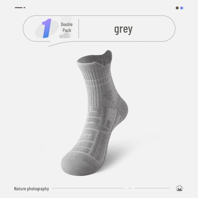 

Men s Plus Size Mid-Calf Sports Socks - Terry Bottom, Sweat-Absorbent, Odor-Resistant for Running & Basketball 44-48 світло-сірий колір