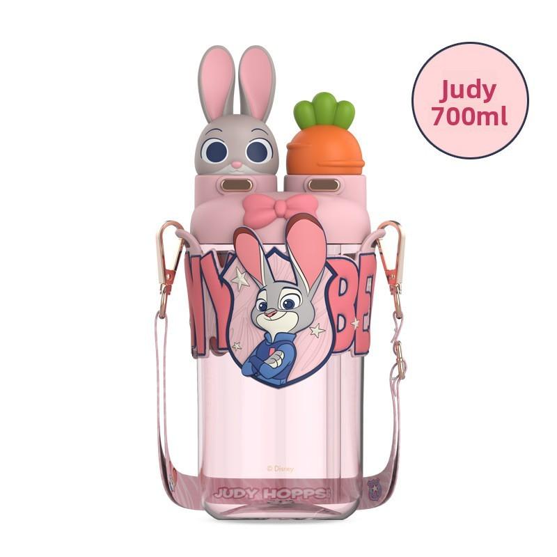 Zootopia Nick And Judy Plastic Straw Cup With Tritan Material For Kids