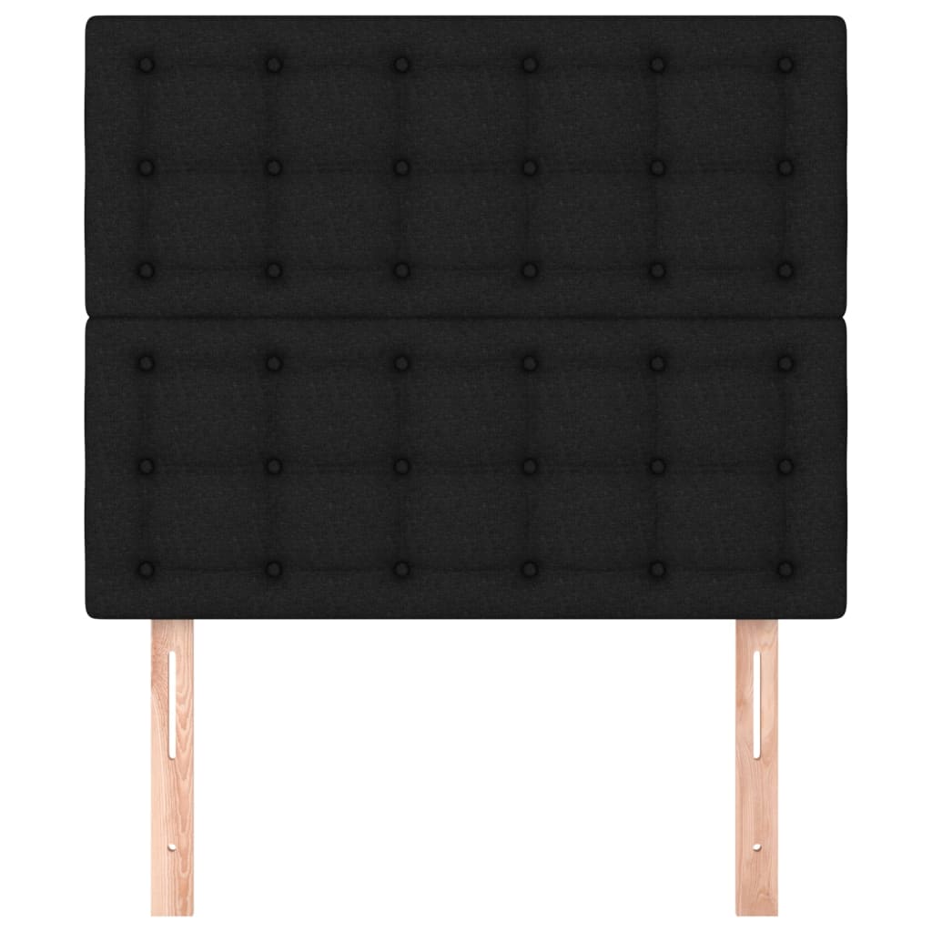 Vidaxl Bed Headboards, 2 Pcs, Black, 100X5X78/88 Cm, Fabric