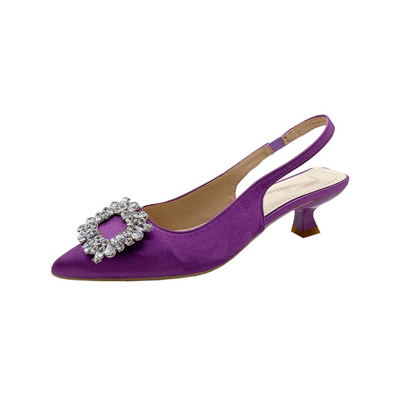 Fashion Women Slip-on High Heels Shoes Sexy Pointed Toe Office Shoes Thin Heels Soft Women's Pumps Bow-knot Green High Quality Shoes