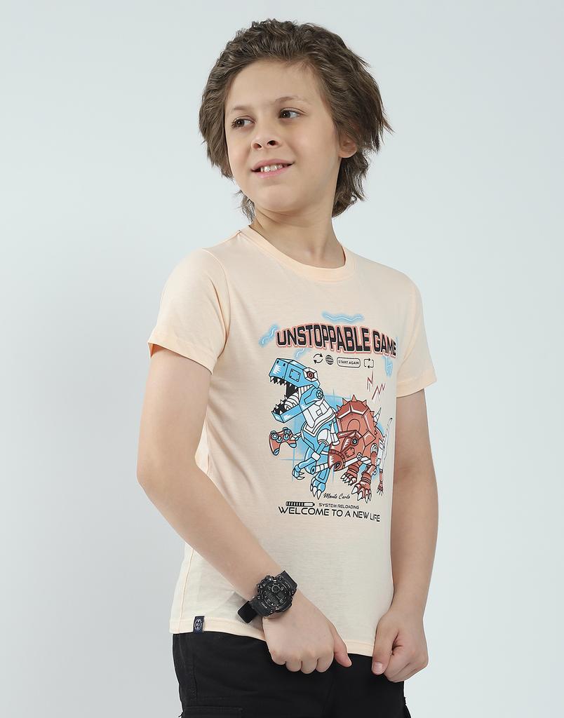 Boy's Regular Fit Printed T-Shirt | Half Sleeve | Round Neck | Casual Wear T Shirt for Boy's