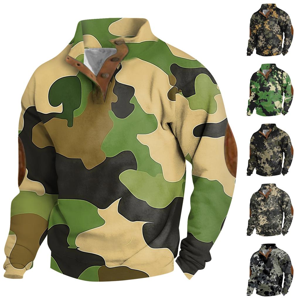 Men's Standing Collar Sweatshirt Is Outdoor Casual Sweaters Tops