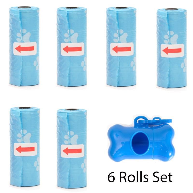 Pet Poop Bags Disposable Dog Waste Bags Bulk Poop Bags with Leash Clip and Bone Bag Dispenser 5 Rolls of 75 Pcs Bags
