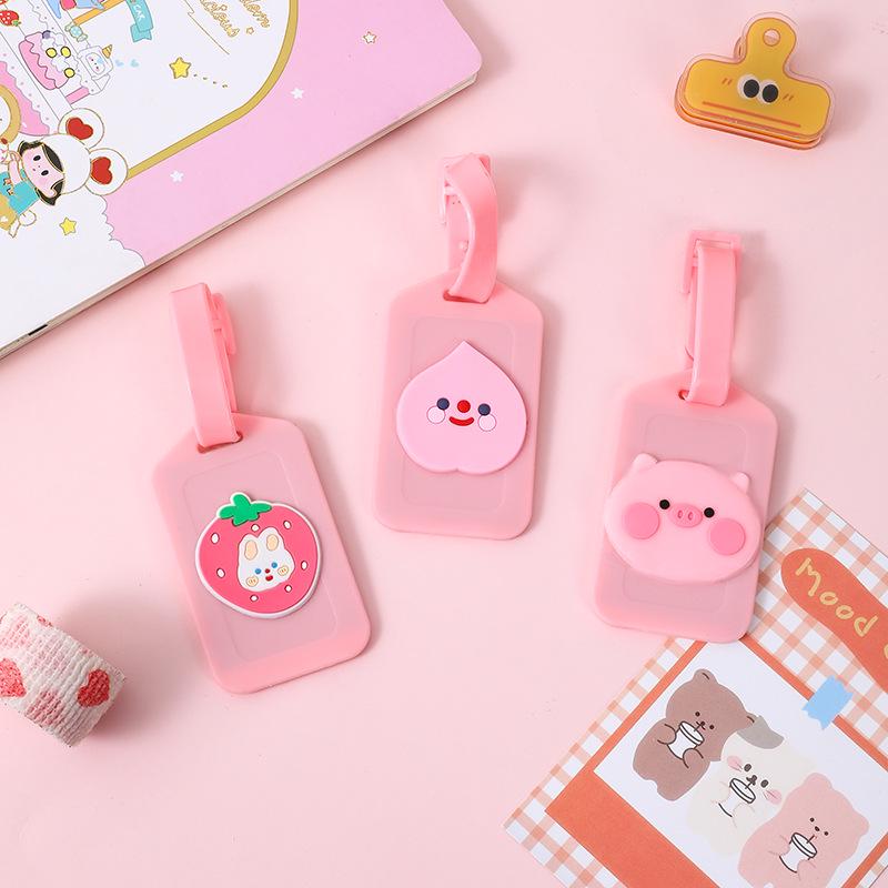 Cute Cartoon PVC Luggage Tag - Waterproof Travel Boarding Pass Card for Students
