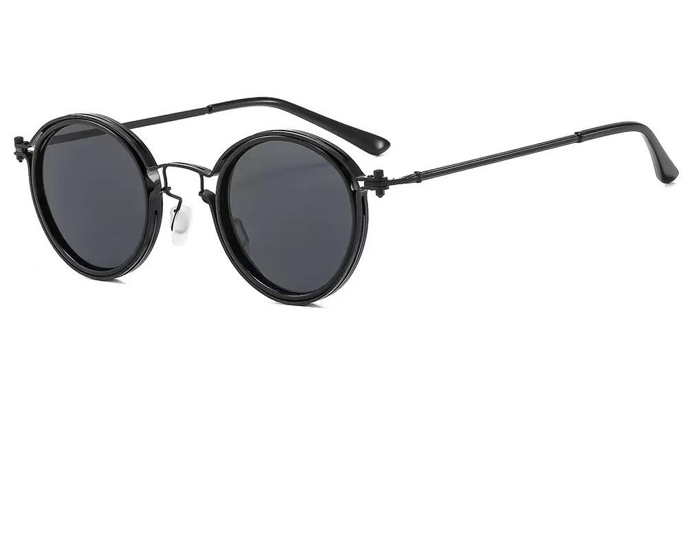 Mens Retro Metal Round Frame Sunglasses UV400 Protection Business Outdoor Street Photography Fashion Decorative Glasses