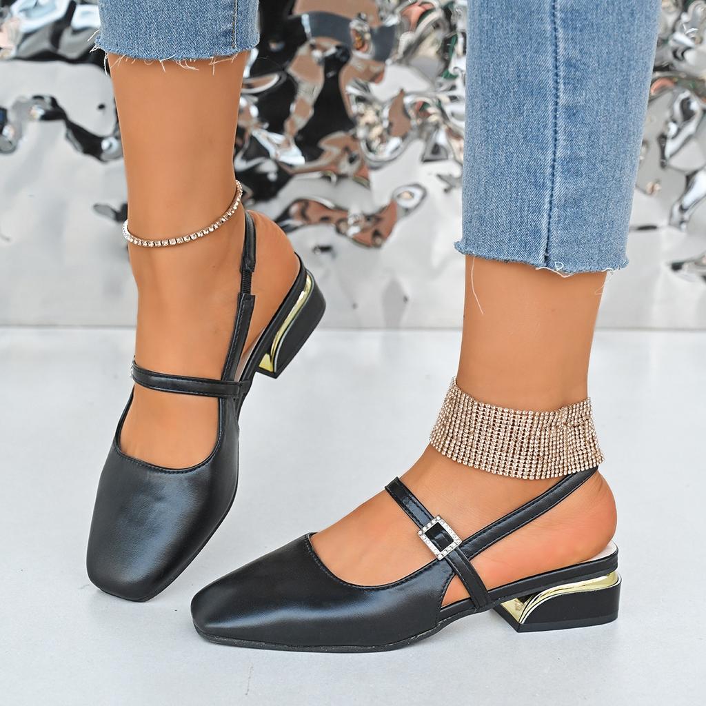 Damenschuhe Frühling und Sommer neue Mode vielseitig leichter Mund Wort mit dickem Absatz Temperament Mary Jane Einzelschuhe