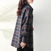Coat for Women Cotton Casual Oversize Double Layer Plaid Long Shirt Top Jacket