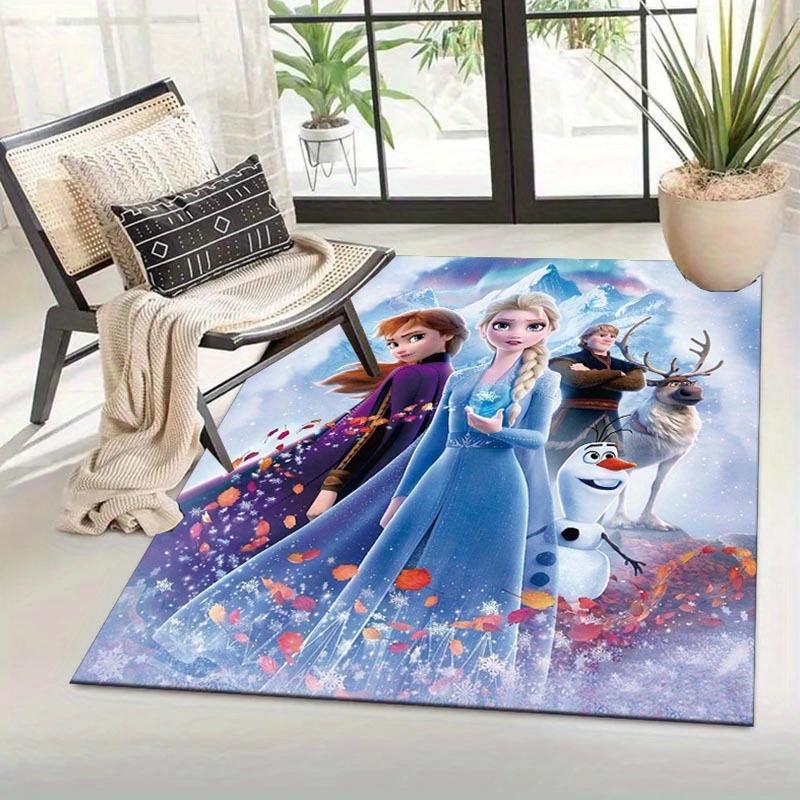 1pc Frozen Pattern Area Rug Soft Flannel Floor Mat for Living Room, Office, Bedroom, Outdoor and Camping, Sofa Coffee Table Floor Mat, Decor