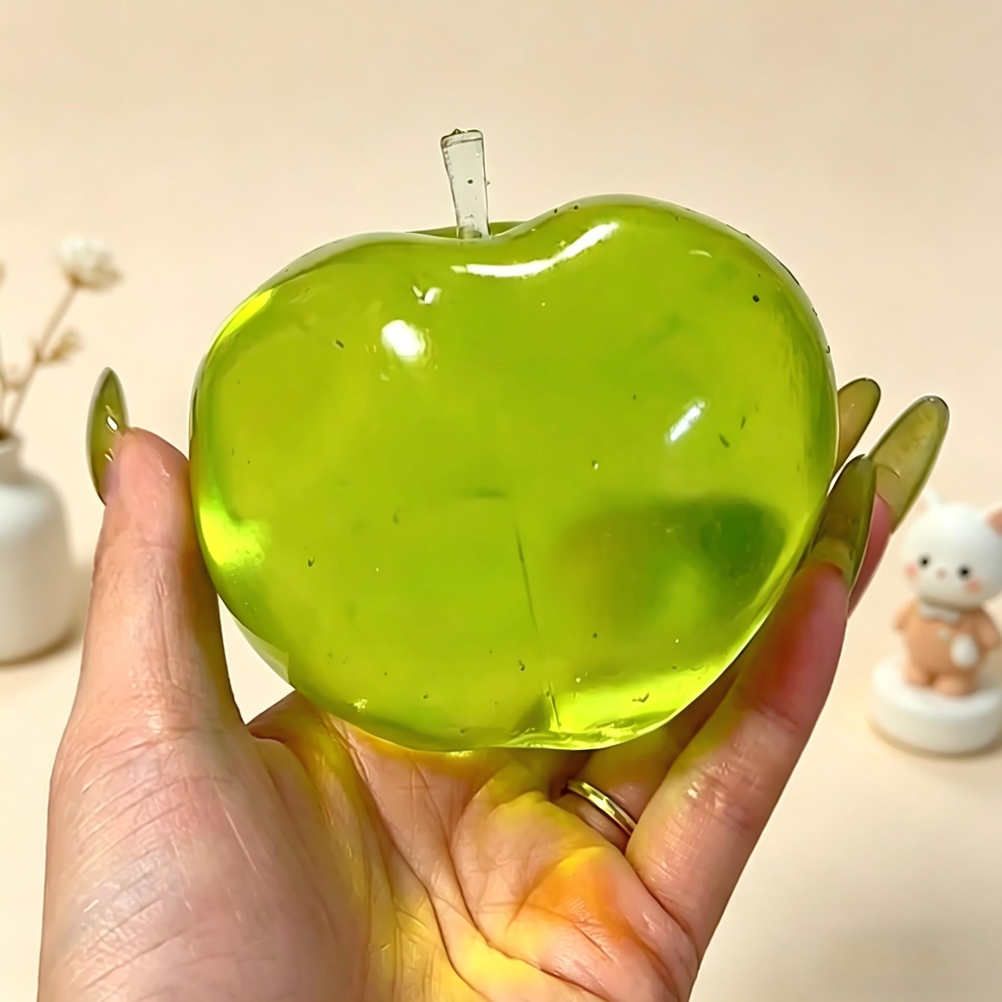 

Moldable Green Apple Slushie Squishy, Crunchy Non-Rebound Sensory Fidget Toy for Stress Relief and Medium Grip Strength зелений