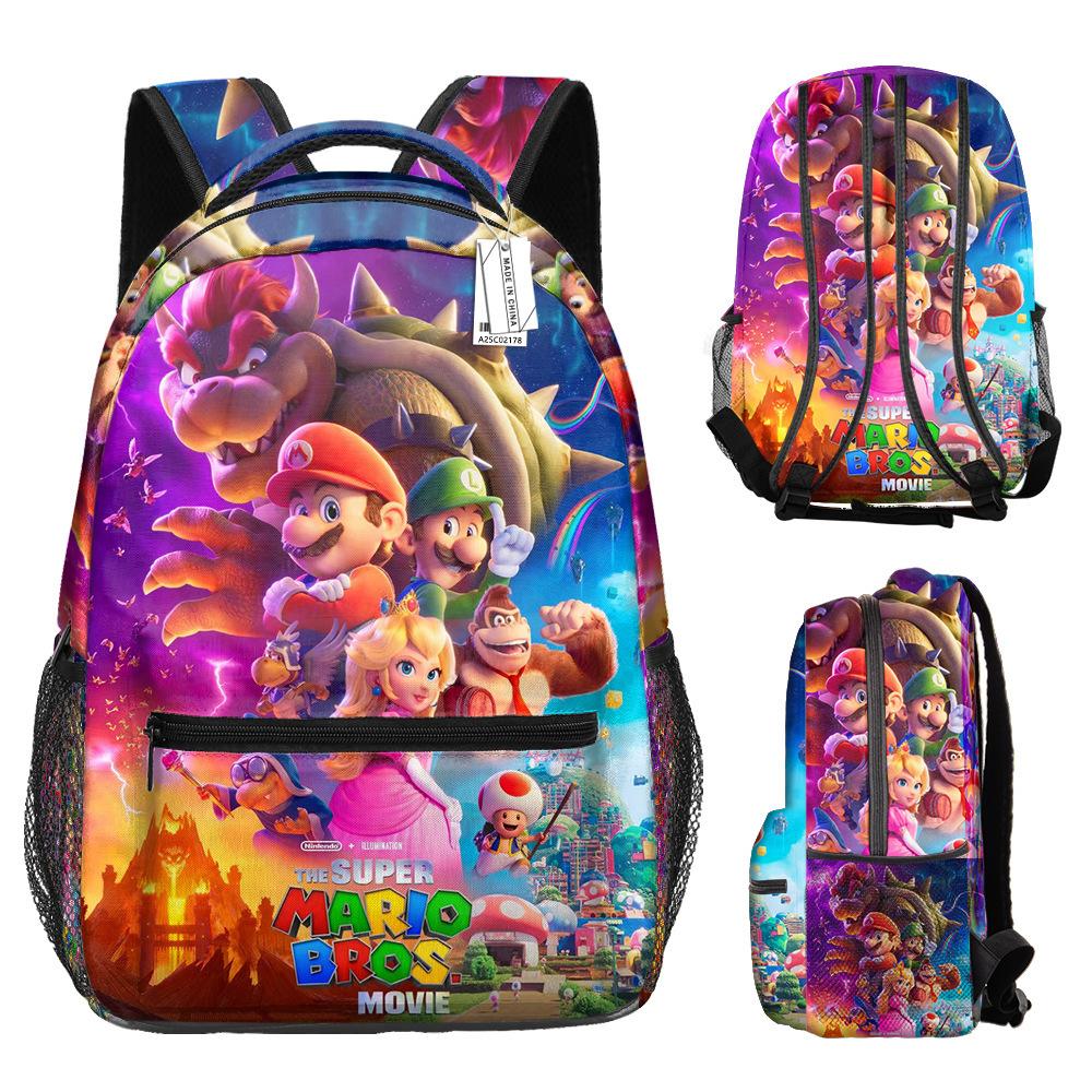 Super Mario School Bag Cartoon Backpack Supermario Full Print Backpack Backpack