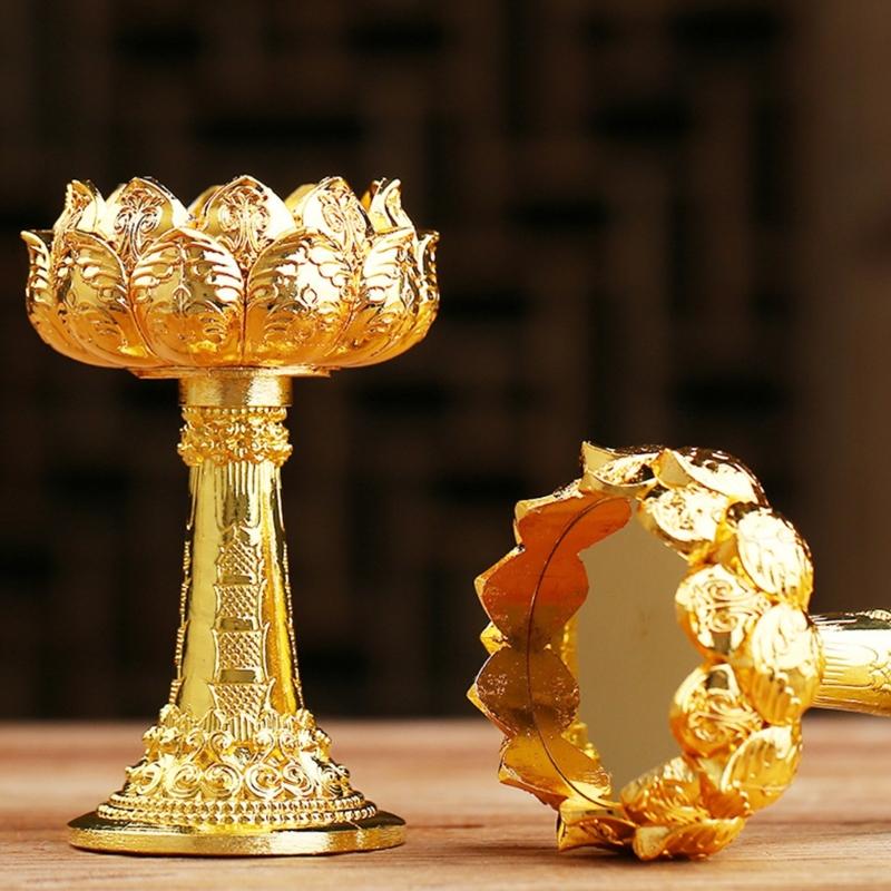 Butter Lamp Holder Coppers Candlestick Candle Holder Iron Lamp Holder Lotuss Buddhas Lamp Base