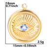 6pcs Real Gold Plated Blue/Dark Blue Rhinestone Evil Eye Pendant Stainless Steel Turkish Eye Charms For Jewelry Making Supplies