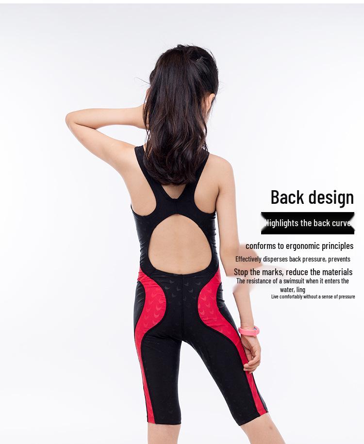 Hongxing Baiya Girls' Quick-Dry Sleeveless One-Piece Swimsuit for Students