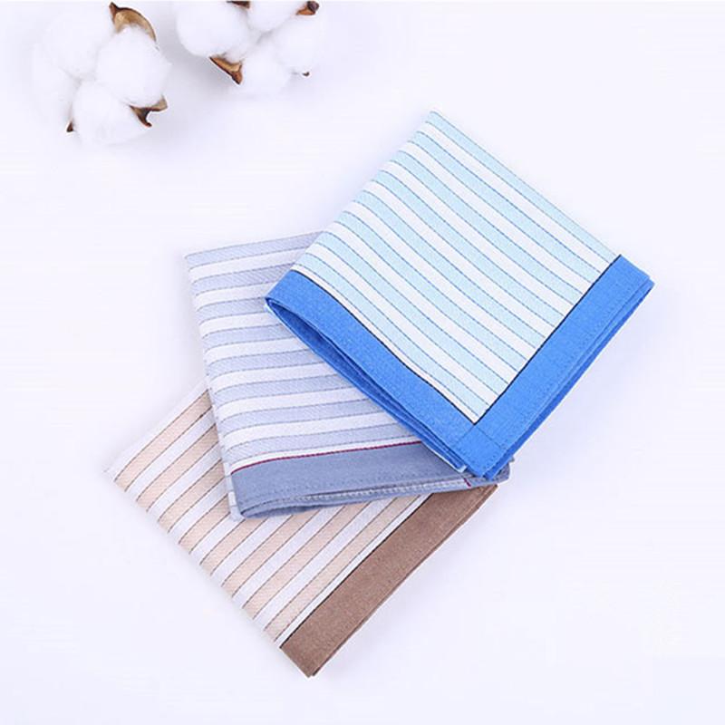 3Pcs 43x43cm Men Casual Pocket Square Scarf Sweat Towel Cotton Handkerchiefs Male Adult Decor Random Color