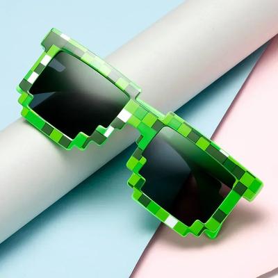2024 Nuovi occhiali da sole alla moda, occhiali da sole in saldo, occhiali da sole Creeper, occhiali da sole divertenti a mosaico, occhiali da sole per ragazzi e ragazze, occhiali Pixel